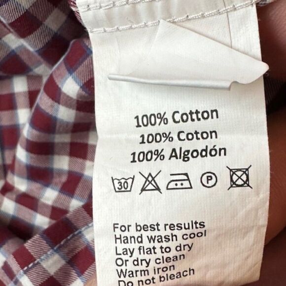 Peter Millar Collection Flex‎ Finish Small Maroon and White Plaid LS Button Down - Picture 5 of 7